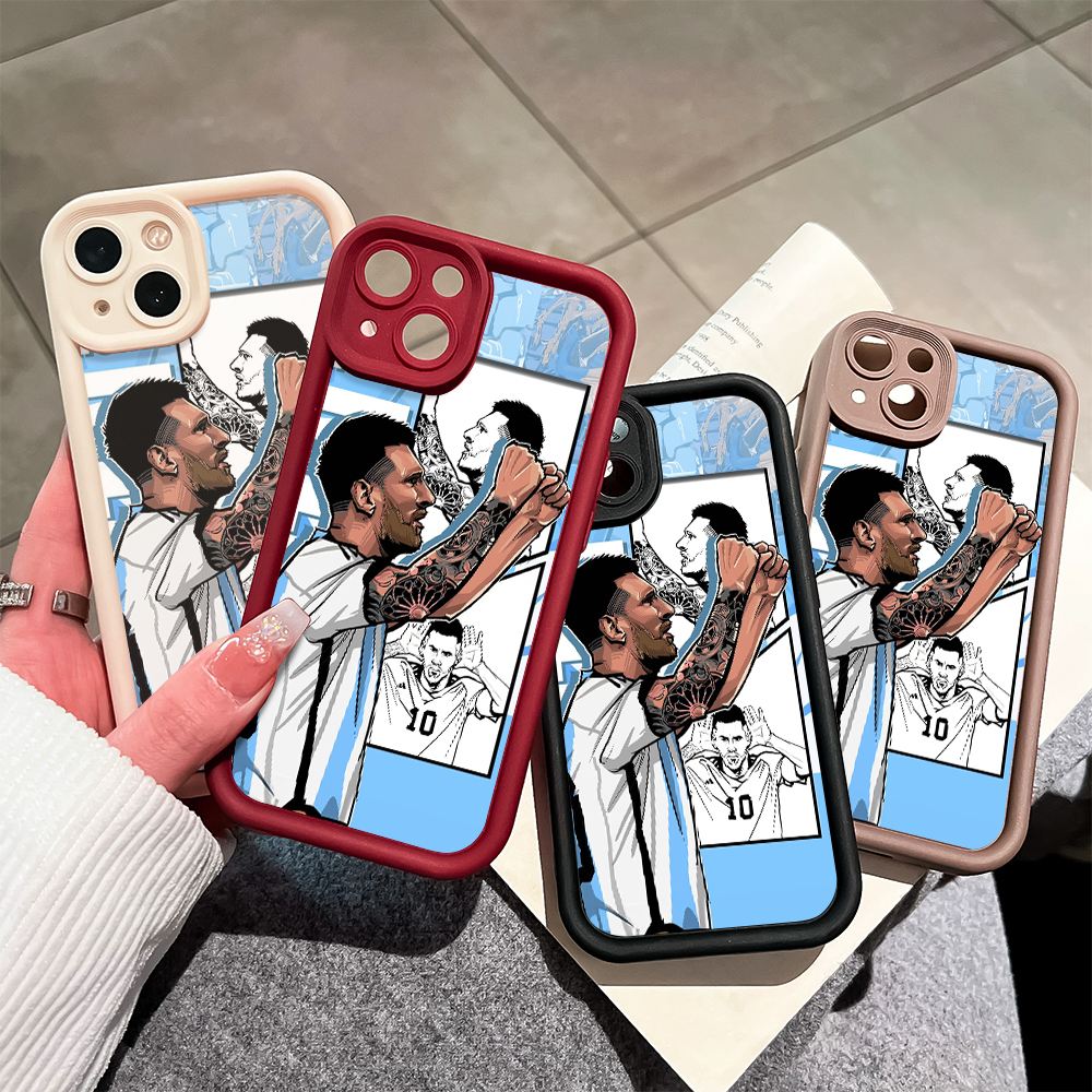 ZCSIBORUI for OPPO Reno 4 Pro 5G Back Cover Football Player Lionel Messi Pattern Soft Camera Protection Rubber Square Ladder Phone Case. 