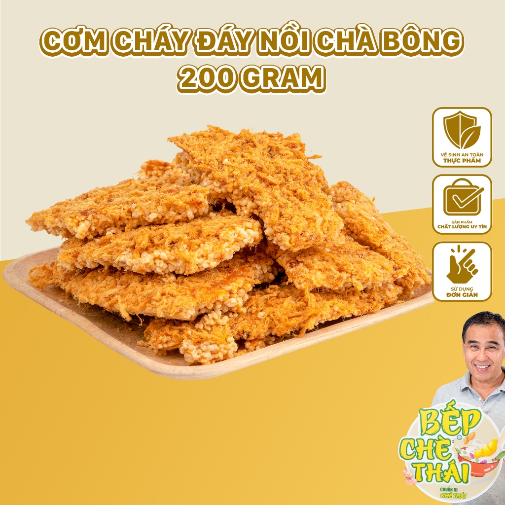 Cơm cháy chà bông - cơm cháy đáy nồi - túi 500gr - bếp chè thái