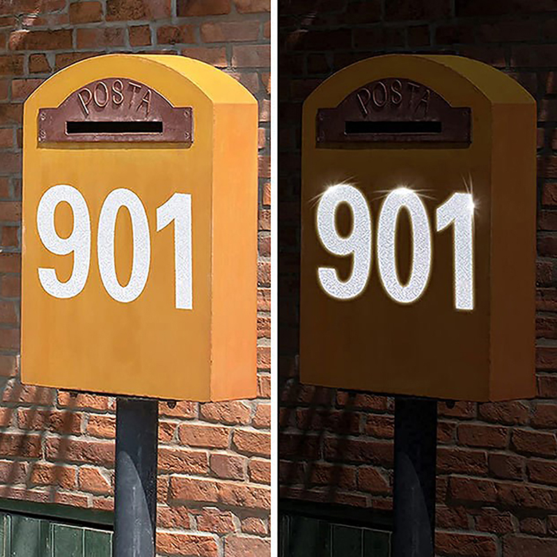 0-9 Car License Plate Reflective Number Label Stickers Waterproof Invisible Number Stickers Highly Reflective Vinyl Sticker. 