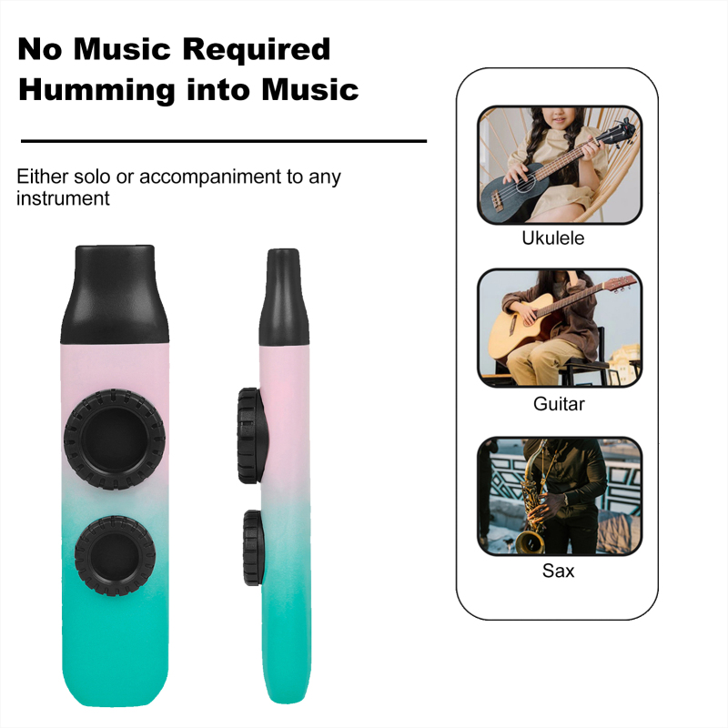 【Factory-direct】 Kazu Flute ABS Zoukat Kazoo Dual Flute Holes Replaceable Blowing Nozzle 10pcs Membrane Ukulele Guitar Partner Musical Instrument.