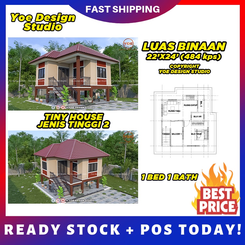 Education books ♬3 KOLEKSI TINY HOUSE JENIS TINGGI | PELAN RUMAH BAWAH