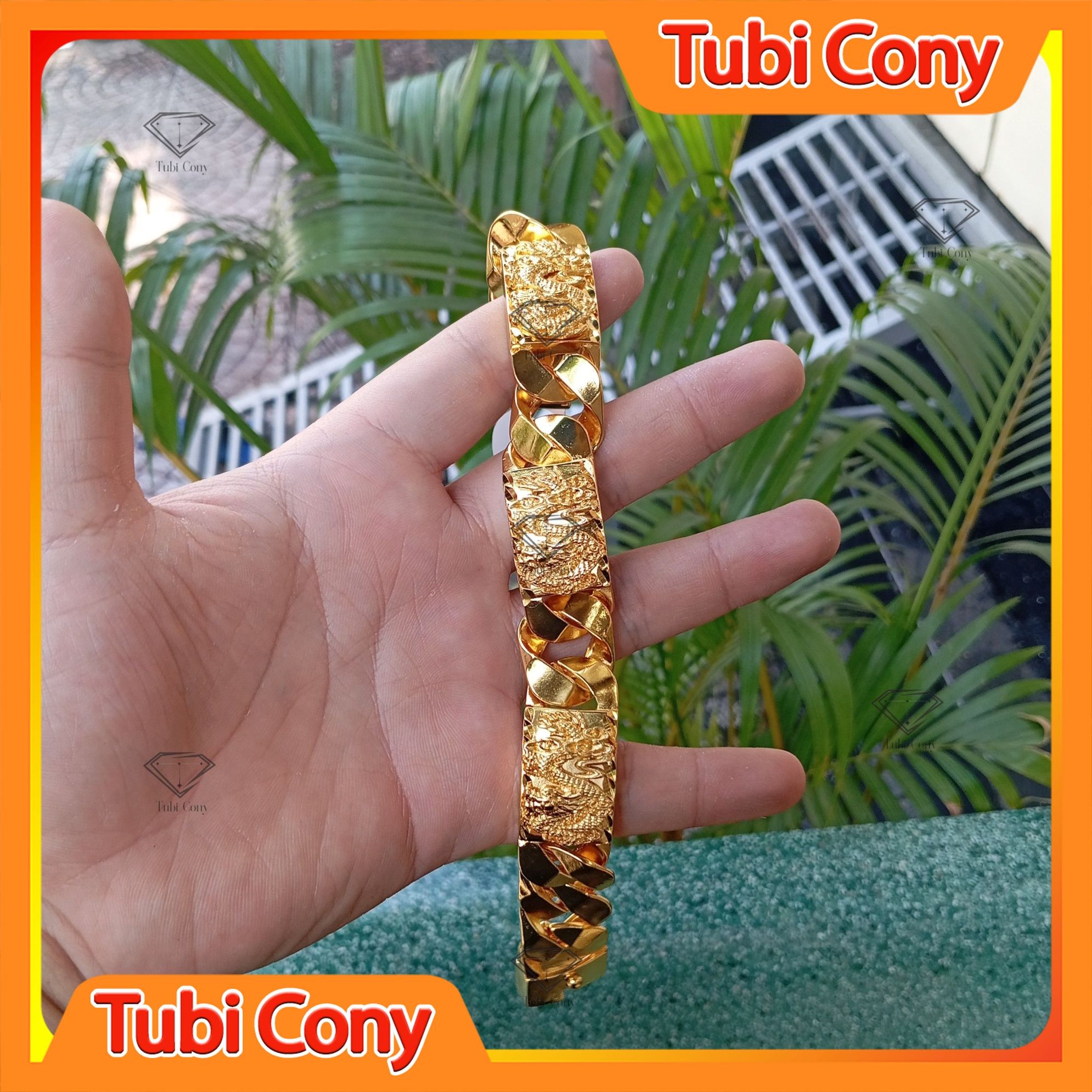 Lắc tay nam chạm rồng vang l7224-358-dx tubi cony