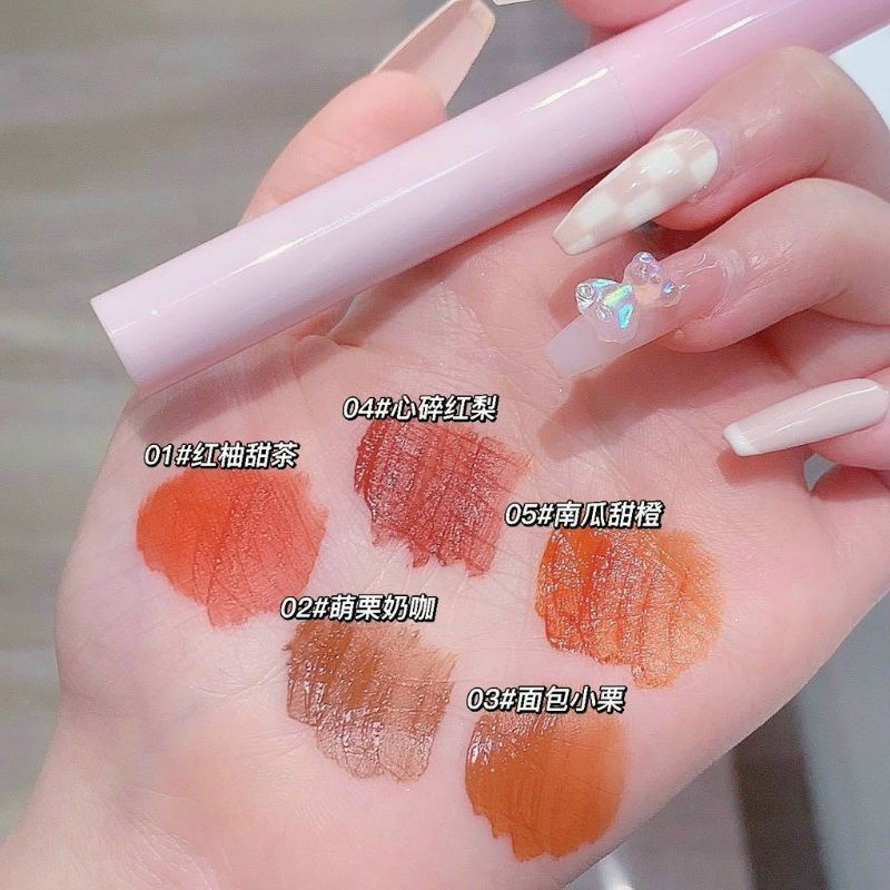 Set 5 son kem lì vongee thỏ xanh hồng