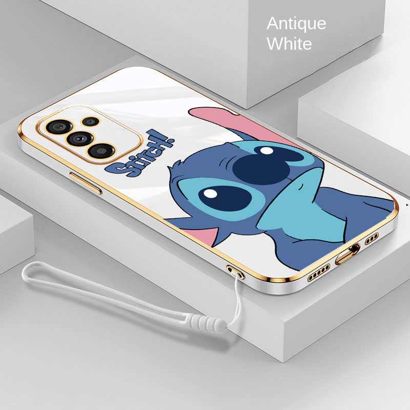 Samsung Galaxy A06 A16 Stylish Monster Stitch Glossy Plating Square Edges Case Exquisite Soft Casing Cover