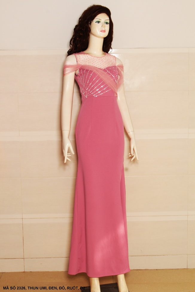 ĐẦM DẠ HỘI CÚP NGỰC ĐÍNH HẠT - DDD2326