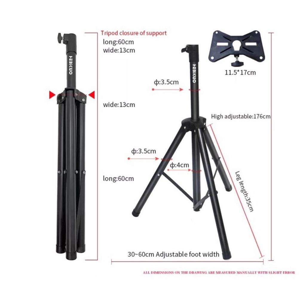 Tripod Speaker Stand Heavy Duty Adjustable Metal Foldable Tripod PA
