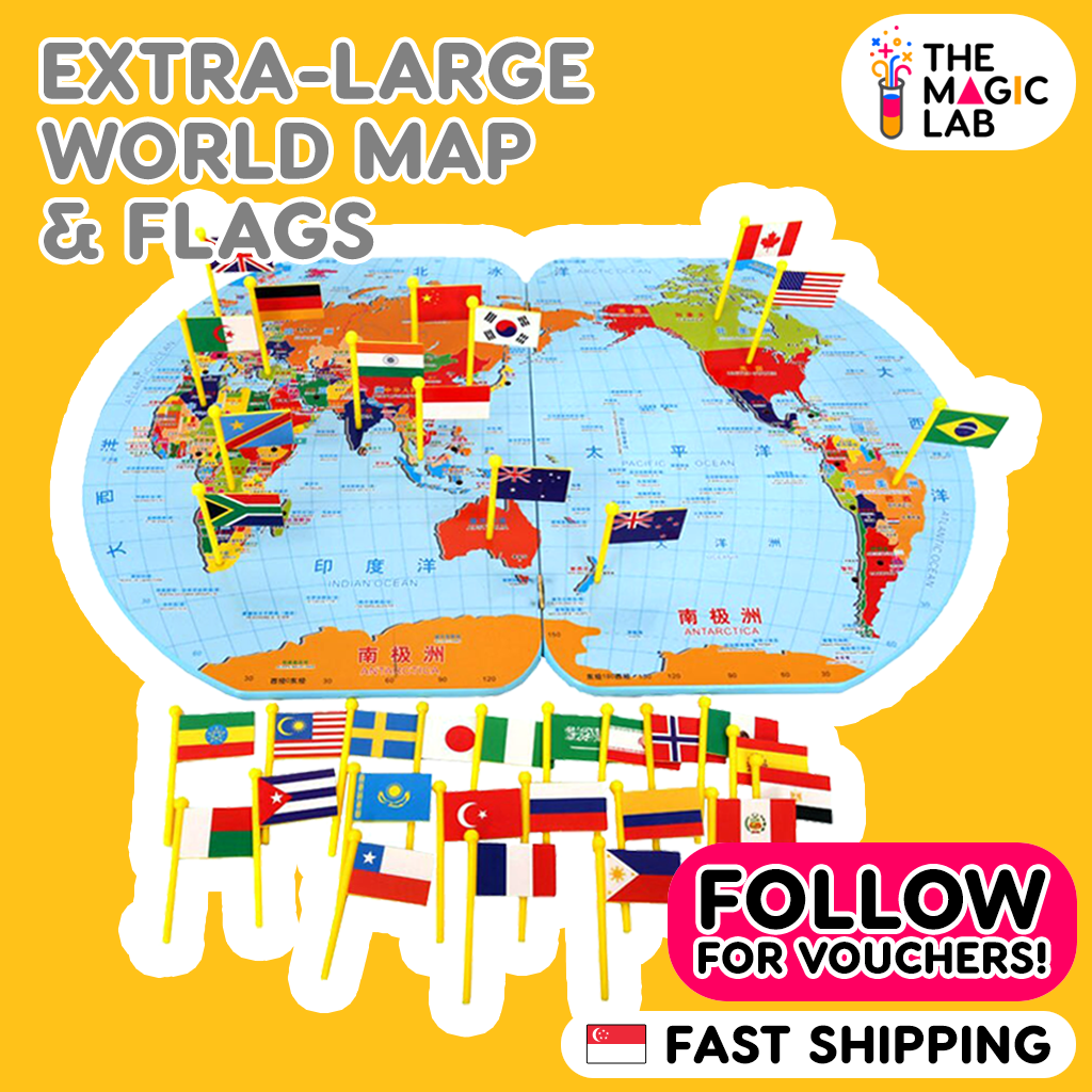 Cars ワールドプレイマップ 3種セット Wooden World Map And Flags for Kids Learn Capitals, States