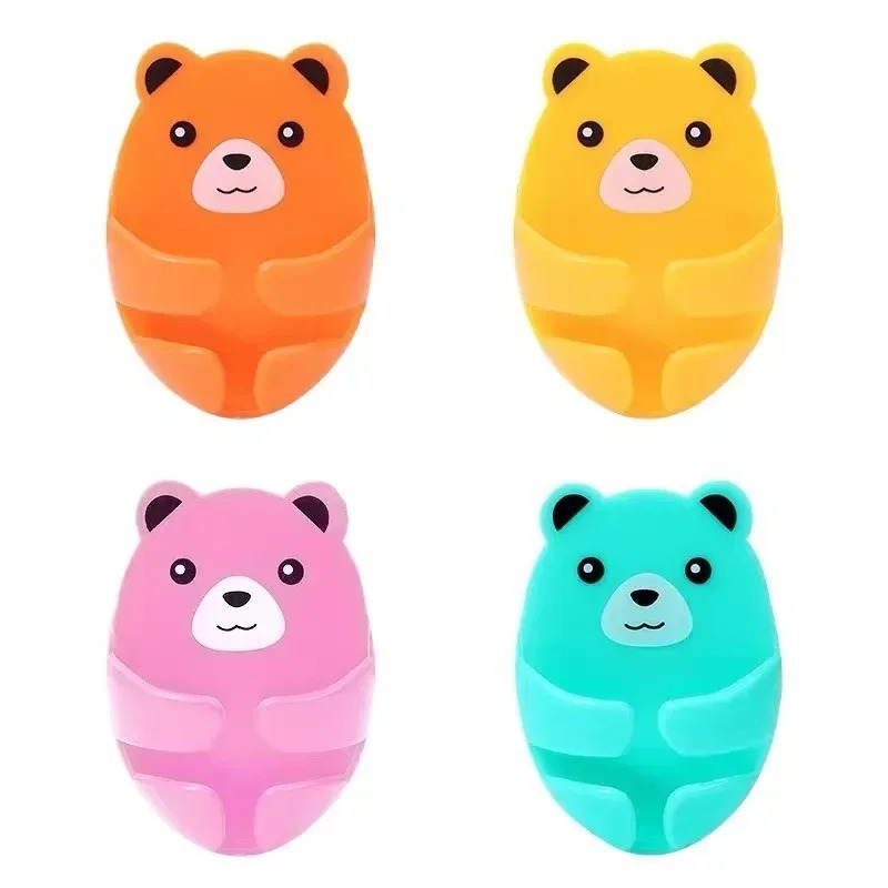 4 cái tường lưu trữ Móc Gấu khung cắm Punch-Miễn phí Phích Cắm Điện móc gắn chìa vặn nhà bếp dính móc áo