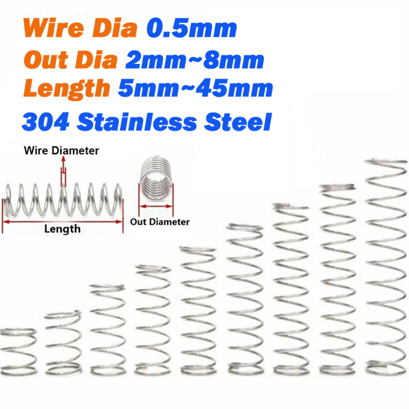 10Pcs%20Compression%20Spring%20Wire%20Diameter%200.5mm%20304%20Stainless%20Steel%20Small%20Pressure%20Spring%20Out%20Dia%202mm~8mm%20Length%205mm~45mm%20-%20Image%204
