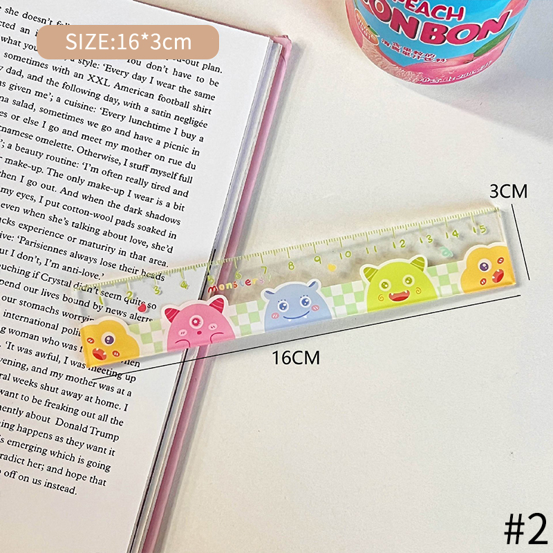 Thước kẻ trong suốt 15cm hình gấu hoa tulip xinh xắn