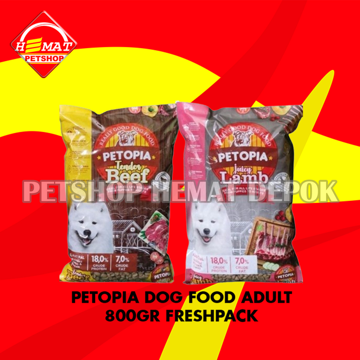 Makanan Anjing Petopia Dog Food Adult Puppy Fresh Pack 800 Gram
