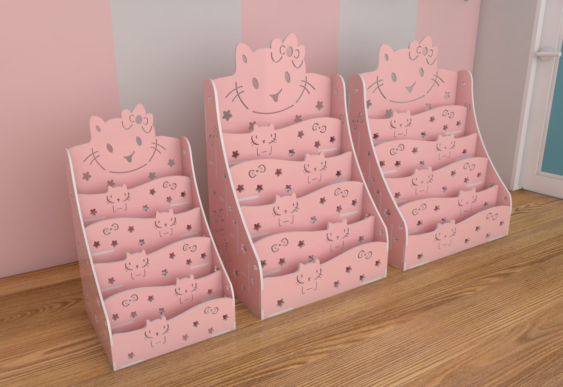 Kệ giá sách Hello Kitty đựng đồ đa năng tự tháo lắp đa năng (3 size)