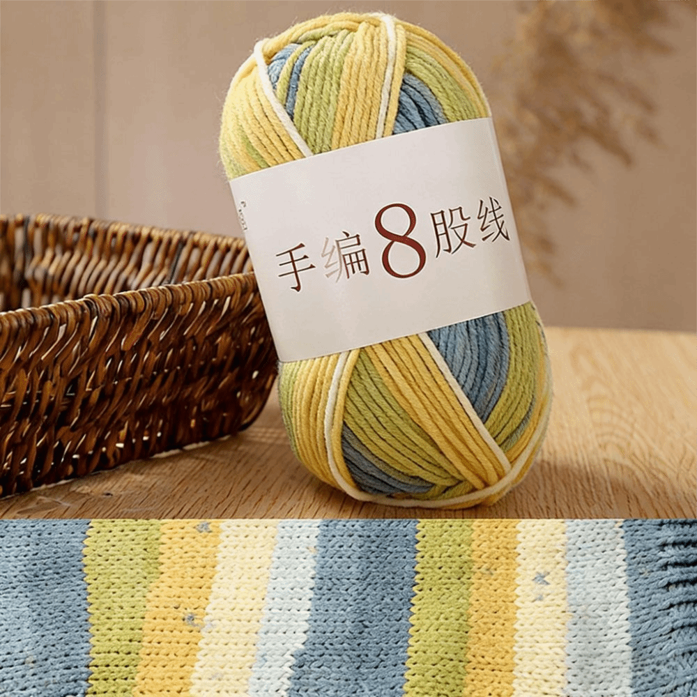Hand Woven 8 Strands Hand Knitting Yarn DIY Coarse Yarn 8-Ply Crochet ...