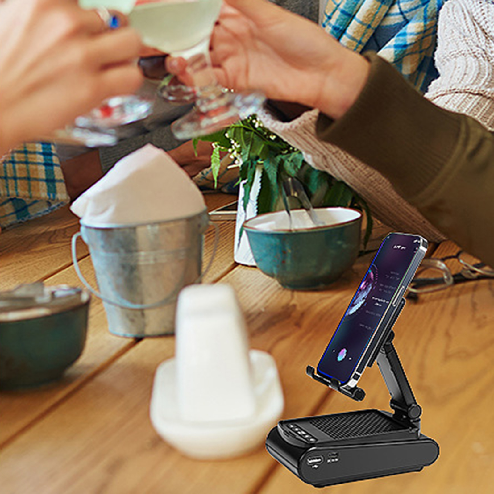 Lưu trữ lớn giá để điện thoại di động với Bluetooth tương thích loa tuyệt vời khả năng chịu tải điện thoại di động giá để điện thoại Loa Bluetooth không dây điện thoại di động giá để điện thoại đứng