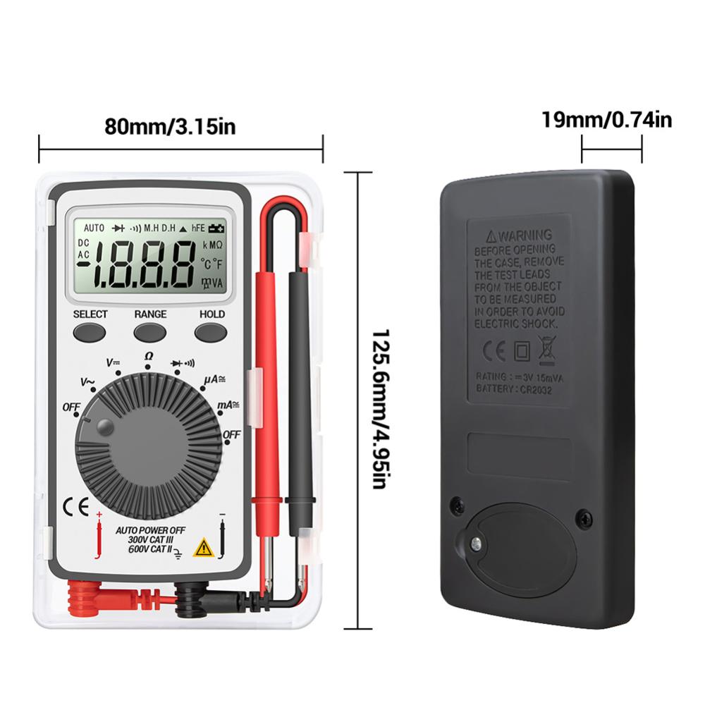 【ANENG】Portable LCD Pocket Digital Multimeter AC Voltage Capacitance Resistance Tester