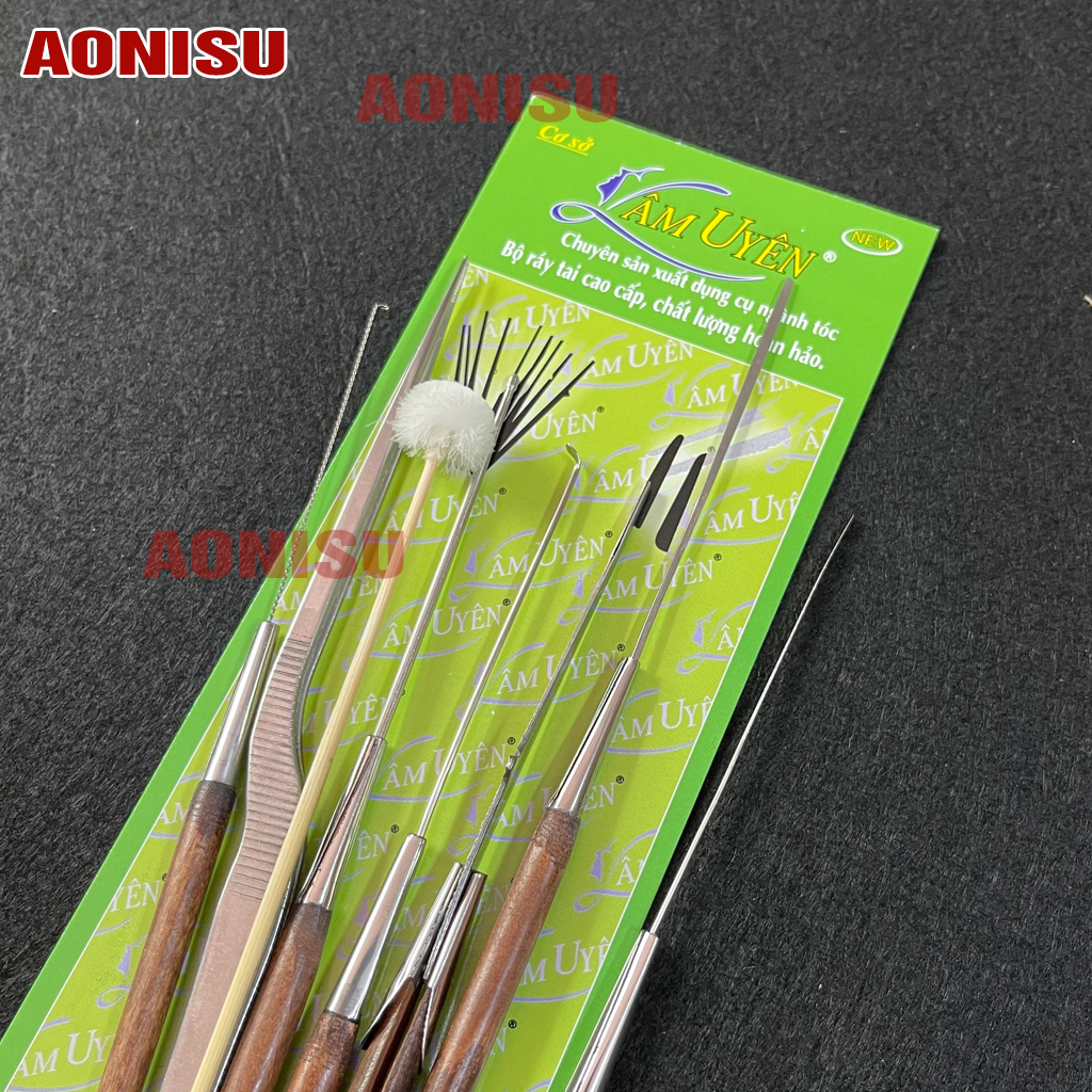 Bộ Lấy Ráy Tai Chuyên Nghiệp 10 MÓN / 8 MÓN - Bộ Ráy Tai Cao Cấp, Bộ Ráy Tai Inox Đầy Đủ Dụng Cụ Lấy Rái Tai AONISU