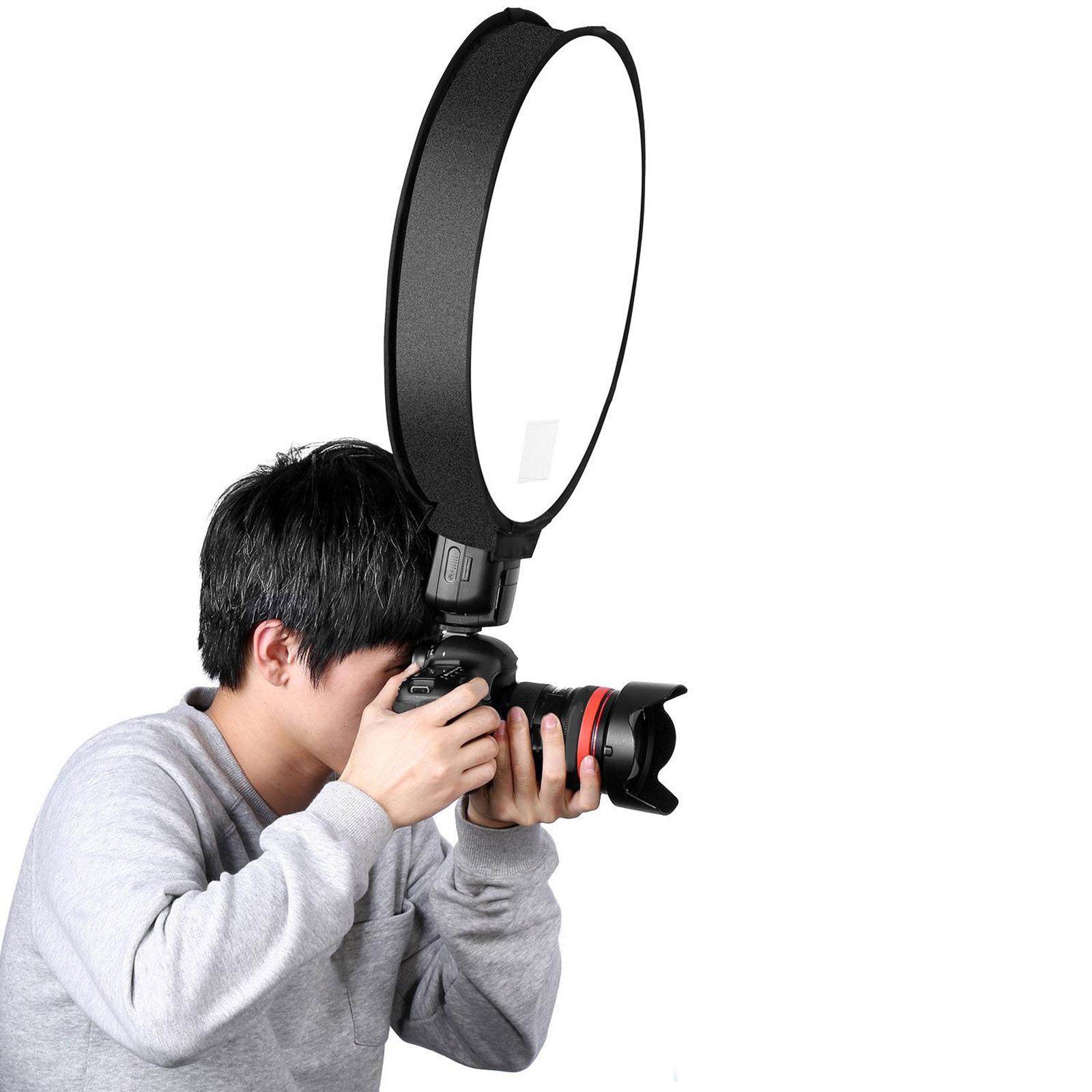 Bnaudio xách tay Tản sáng Flash Vòng Softbox có thể gập lại đĩa 30cm