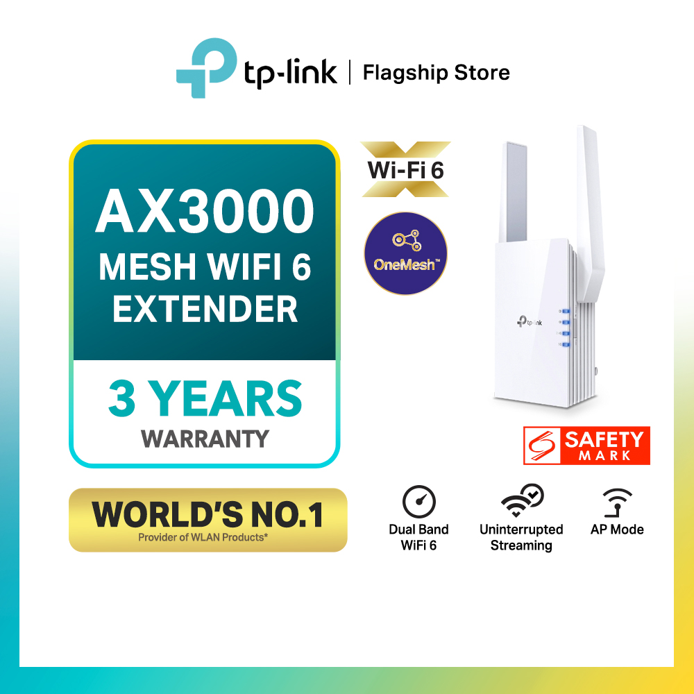 TP-LINK RE705X AX3000 Dual Band MU-MIMO OFDMA Mesh WiFi 6 Range