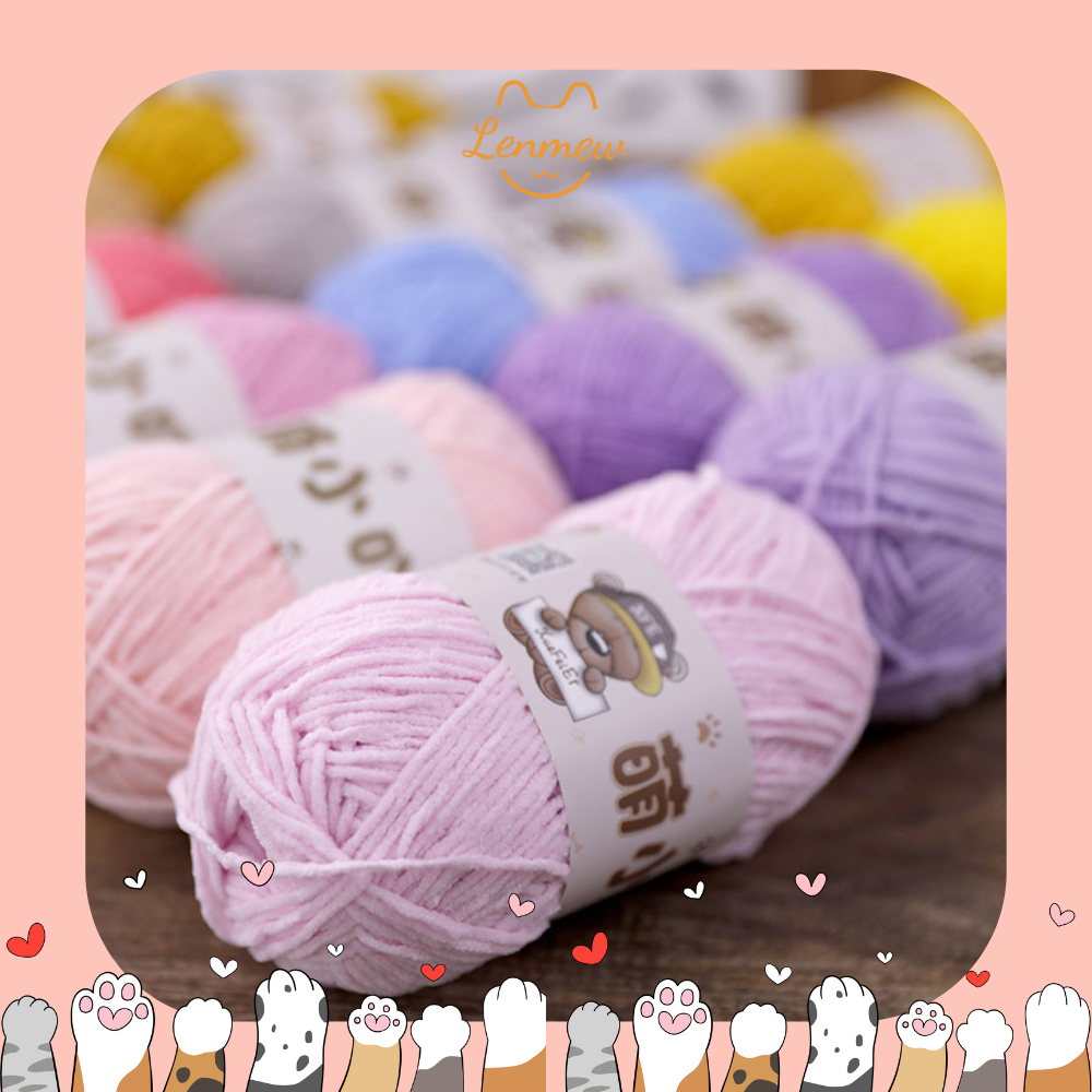 Len Nhung Baby 3mm, Len Bông Sữa (Cuộn 50G)