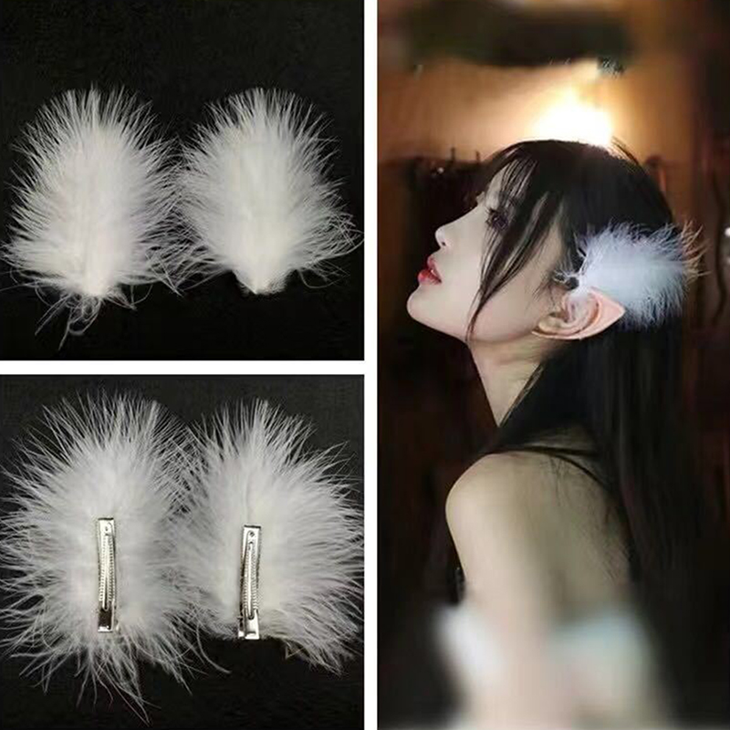 2pcs%20Fairy%20White%20Feather%20Hair%20Clip%20Headdress%20Wedding%20For%20women%20Girls%20Daily%20Personality%20Sweet%20Feather%20Barrettes%20Hair%20Accessories%20-%20Image%202