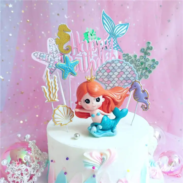 Mermaid Cake topper Age Cake topper Under the Sea Cake topper Seashell cake topper Little Mermaid party deco Shell Cake topper