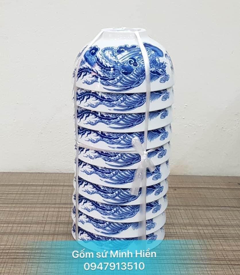 BỘ 6 BÁT THỜ MEN LAM RỒNG