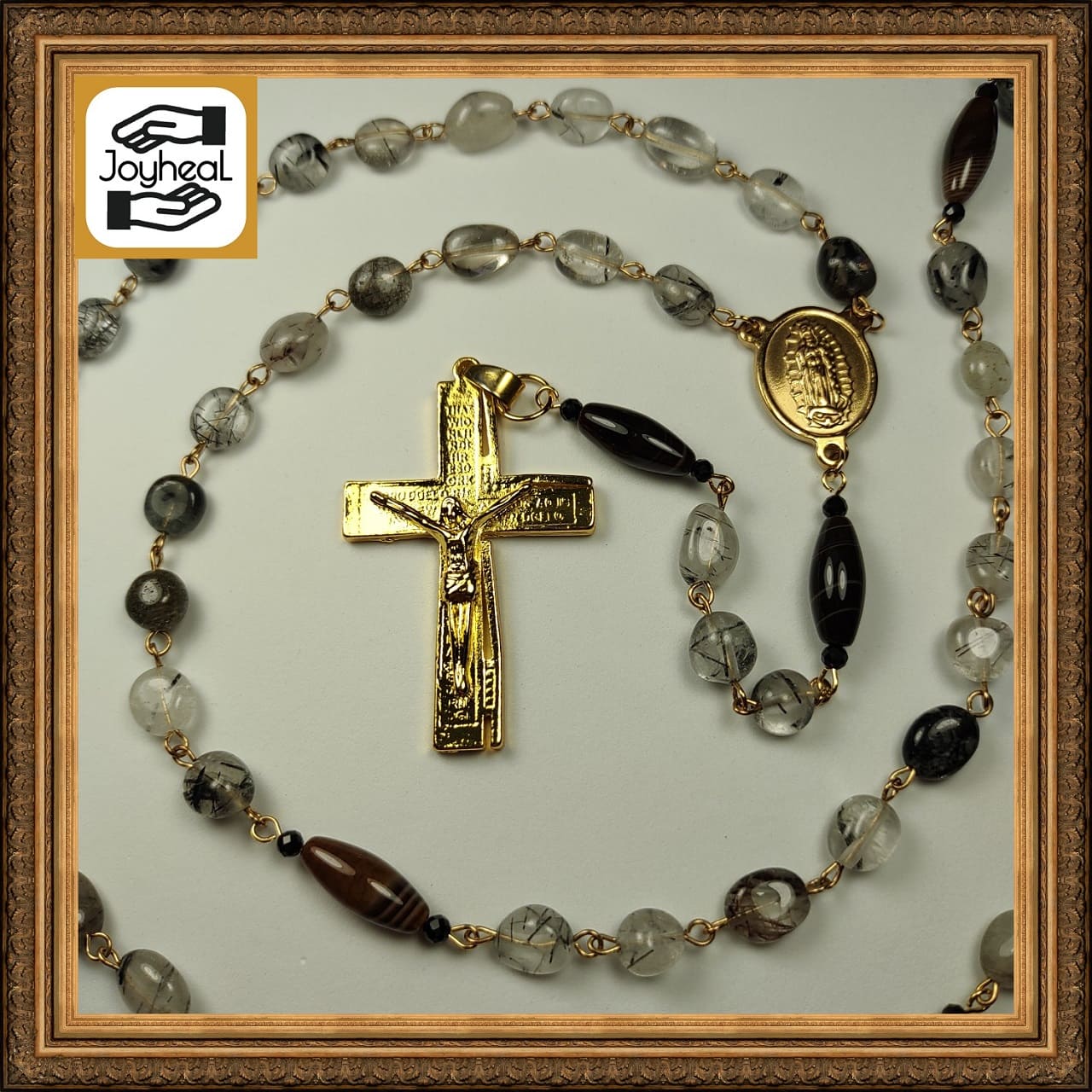 Rosary(532)Rutilated Quartz,Agate,Direct from Japan,JoyheaL,Catholic ...
