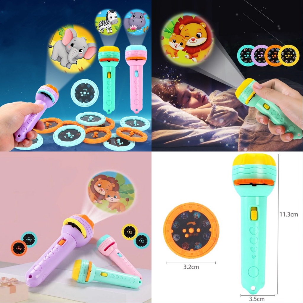 Đèn pin chiếu hình cho bé 24 hình động vật sắc nét