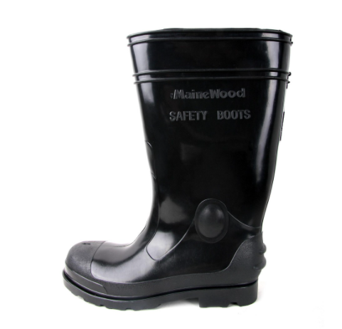 black wood safety boots