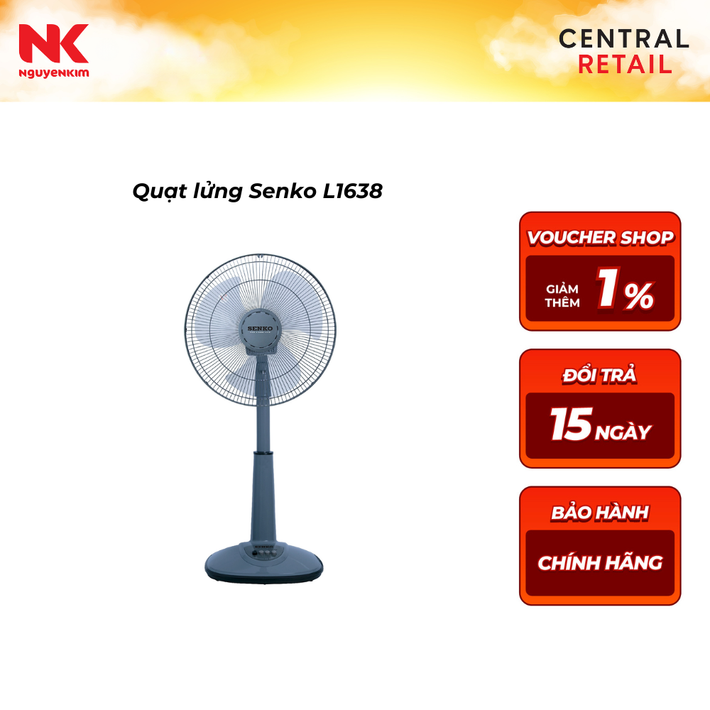 Quạt lỡ Senko L1638 Xám Đồng