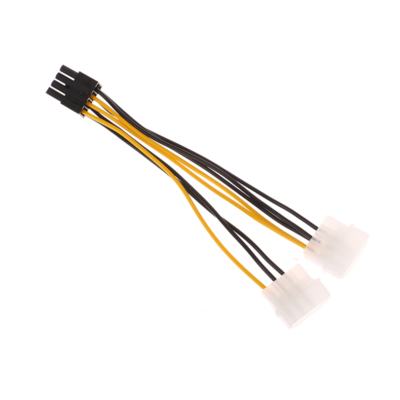 1Pc 17cm Dual 4Pin To 8Pin Video Card Power Cord Y Shape 8 Pin PCI Express To Dual 4 Pin Graphics Card Power Cable. 