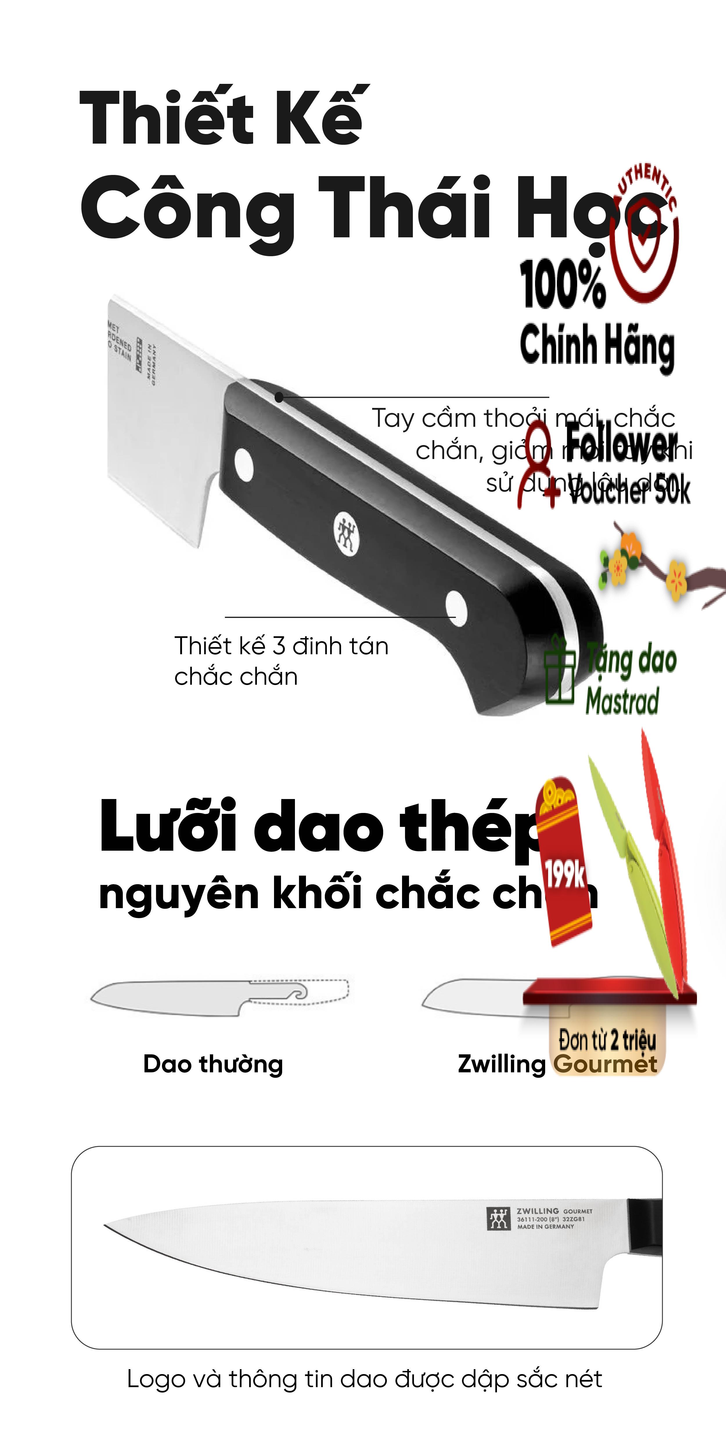[Trả góp 0%] ZWILLING - Bộ dao ZWILLING Gourmet - 3 món