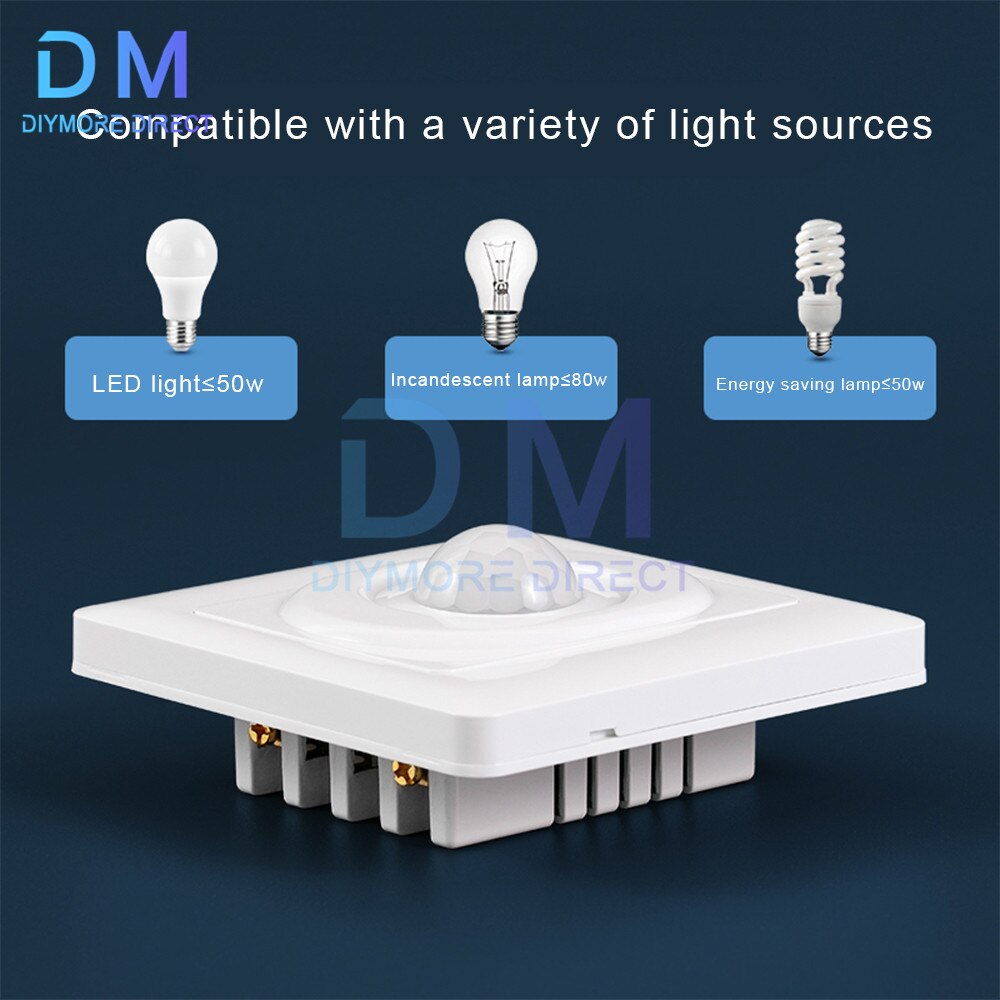 Ac 180-220V Công tắc cảm biến chuyển động PIR hồng ngoại điều khiển tự động đèn Led chiếu sáng chuyển đổi thông minh Cảm ứng cơ thể con người Detector