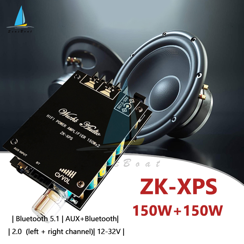 【Seasboat】Bluetooth 5.1 Digital Power Amplifier Module ZK-TB21/ZK-HT21/ZK-XPSM/ZK-XPS/ZK-AS21 2.1-channel Stereo160WX2+220W AUX Digital Power Amplifier Board Speaker Home Music Wireless Module Audio High and Low Pitch Subwoofer