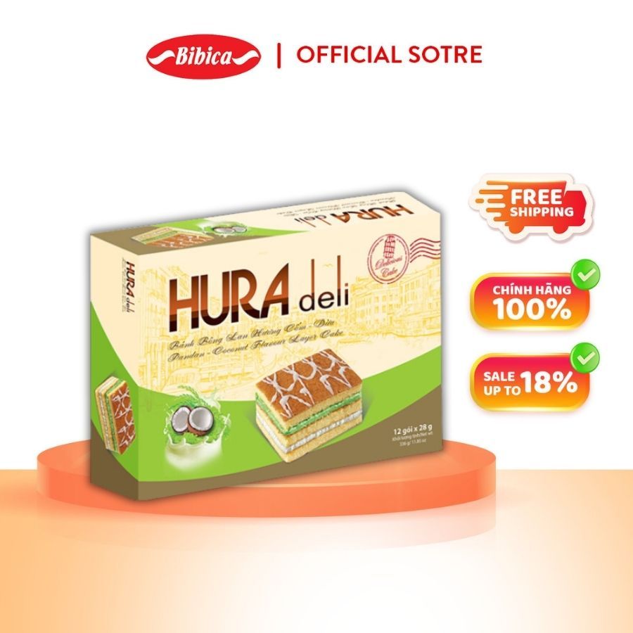 Bánh Hura Deli Cốm - Dừa Bibica 336g