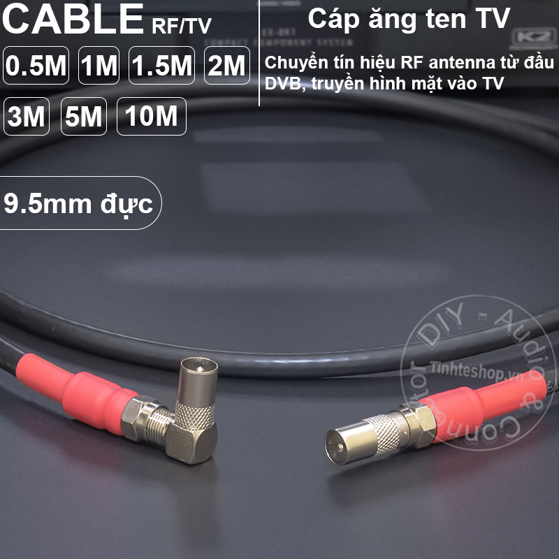Antenna TV cable 9.5mm connector DIY 0.5M to 10M