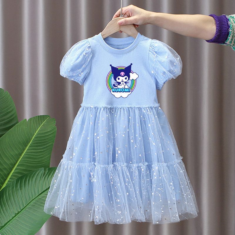 Alena 🧡🧡🧡 sanrio kuromi váy bé gái mùa hè váy lưới phồng thời trang mùa hè váy bé gái đầm koromi bé gái chân váy cho bé gái váy bé gái