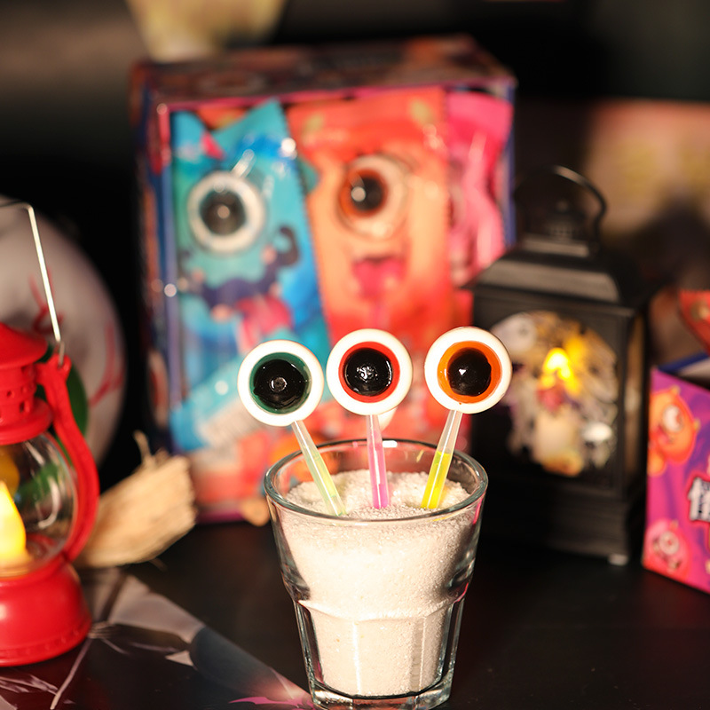 (10cái)kẹo mút con mắt phát sáng halloween