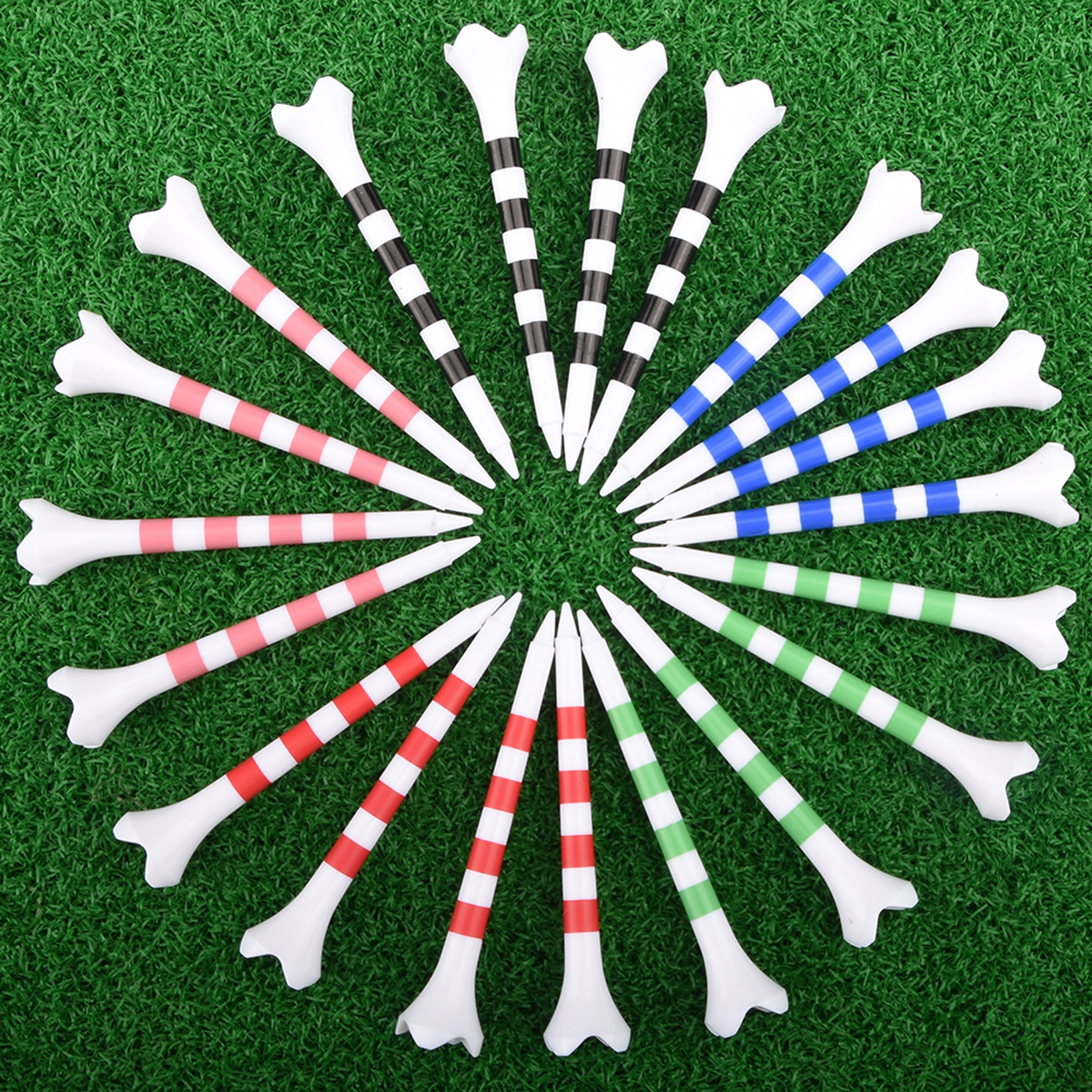 Top Tees chơi golf bằng nhựa không thể phá vỡ Golf Tees 20pcs độ ổn định cao độ ma sát thấp dụng cụ tập luyện cho trò chơi Ngắn Dễ dàng cài đặt ít hơn