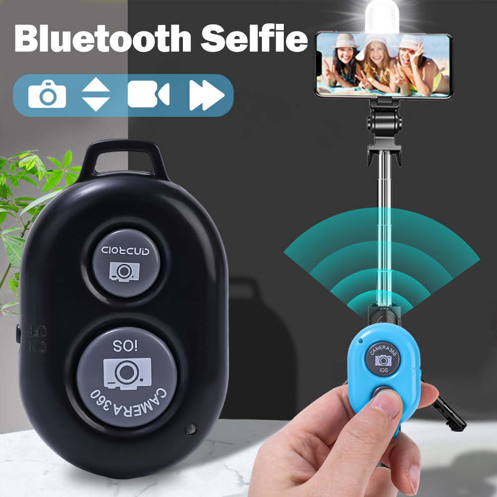 Bluetooth Wireless Shutter Release Rechargeable Remote Control Button Self-Timer Monopod Selfie Stick Phone Camera Controller for IOS Android