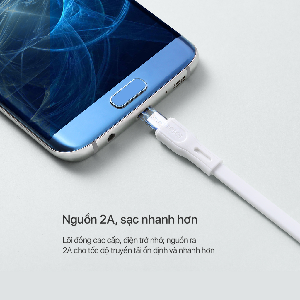 Cáp Sạc Lightning/Micro/Type-C ROBOT RDL/RDC/RDM cáp dài 1 mét tương thích với Iphone Ipad Samsung Xiaomi Oppo Vivo Huawei l HÀNG CHÍNH HÃNG