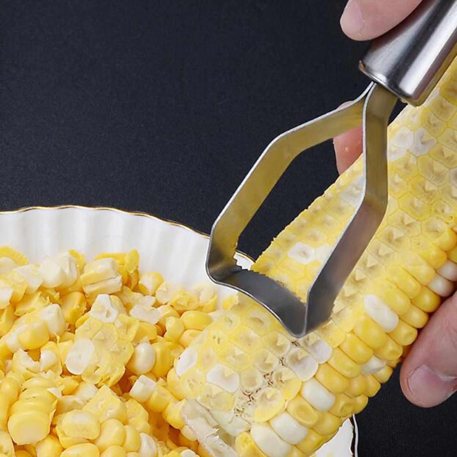 BNGOOD Corn Stripper Stainless Steel Corn Thresher Ergonomic Handle Compact Quick Corn Cobs Remover COB Remover Tool Heavy Duty Corn Planer Cutter