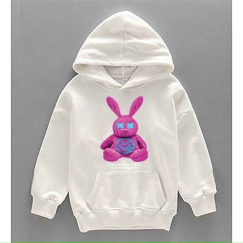 Áo Hoodie Nam Nữ Dáng Rộng Dài Tay Có Mũ Chất Nỉ PE Daỳ Dặn, Kết Hợp In Hình Chú Thỏ Phong Cách
