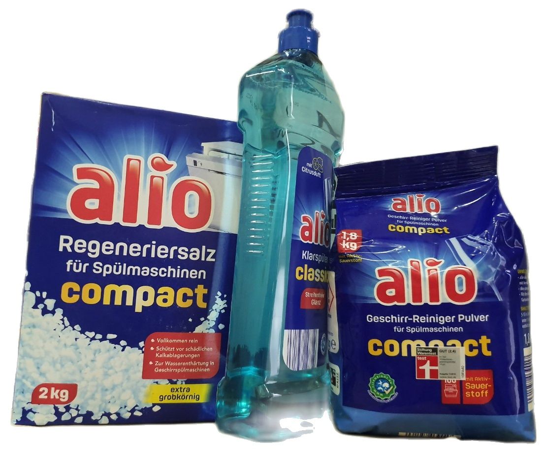 combo Bột rửa bát Alio 1.8kg + Muối rửa bát Alio +Nước làm bóng Alio 1 lít