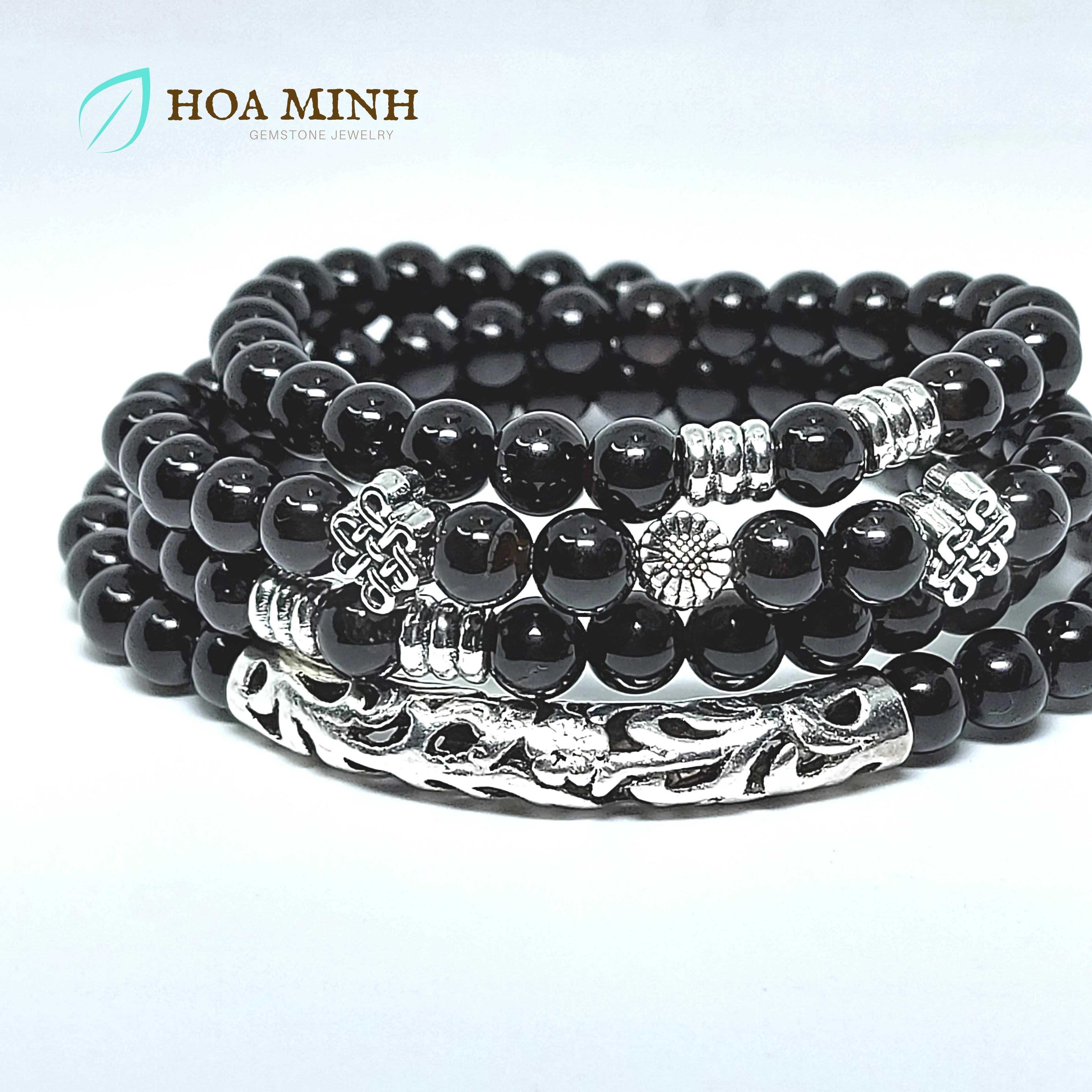 Chuỗi 108 hạt đá Mã Não 6 li | Hoa Minh Gem