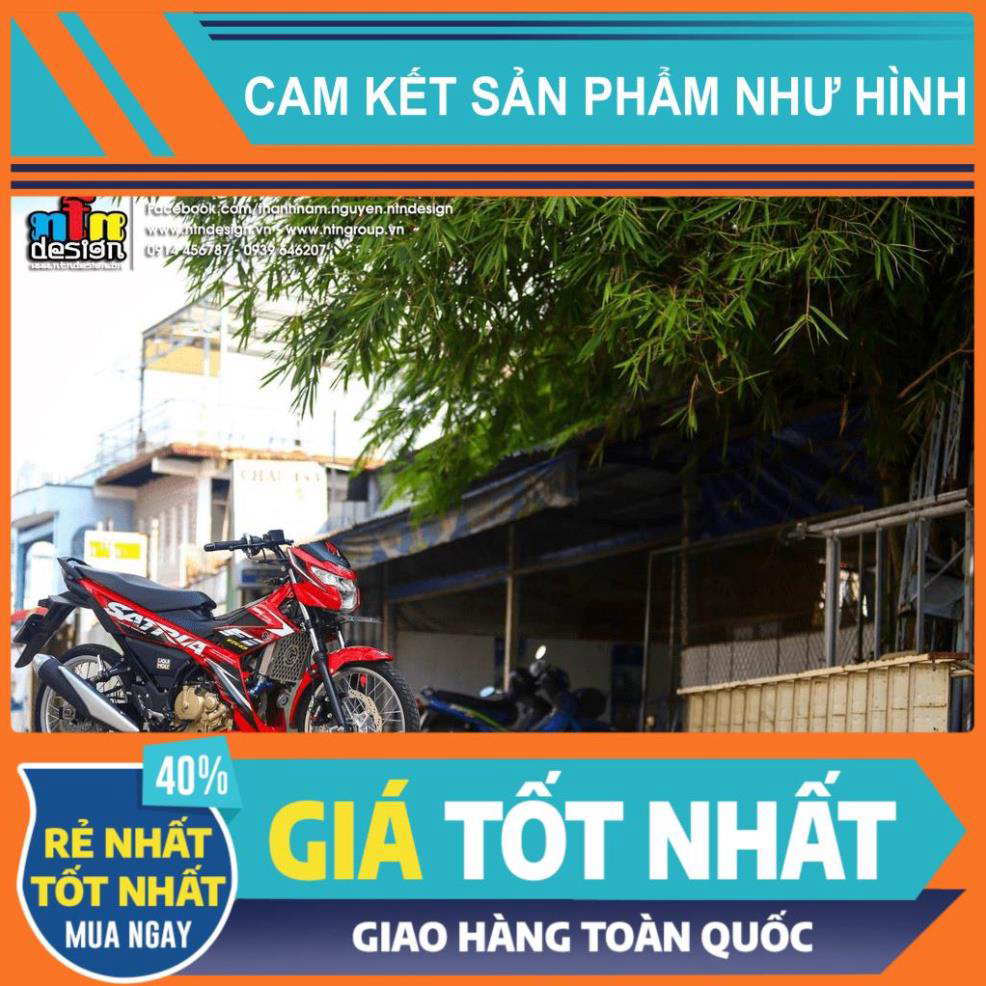 Tem Rời Dán Xe Raider FI Mẫu Đỏ Đen Chữ Satria
