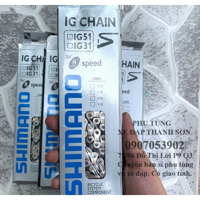 Xích sên xe đạp Shimano nhập khẩu Sử dụng cho líp 6/ 7 / 8 tốc độ.
