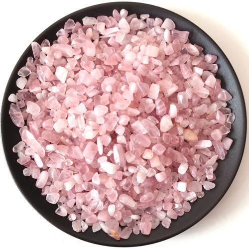 Đá vụn màu hồng tự nhiên trang trí bể cá chậu cây Đá thạch anh hồng thanh tẩy 50g, Đá thạch anh hồng phong thuỷ