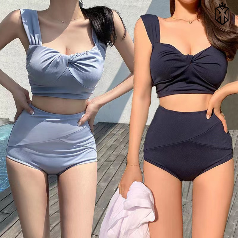 JSA đồ Bơi Liền Thân Cạp Cao Xẻ Tà Cho Nữ Mới 2022 Bikini Hở Lưng Màu Trơn thumbnail