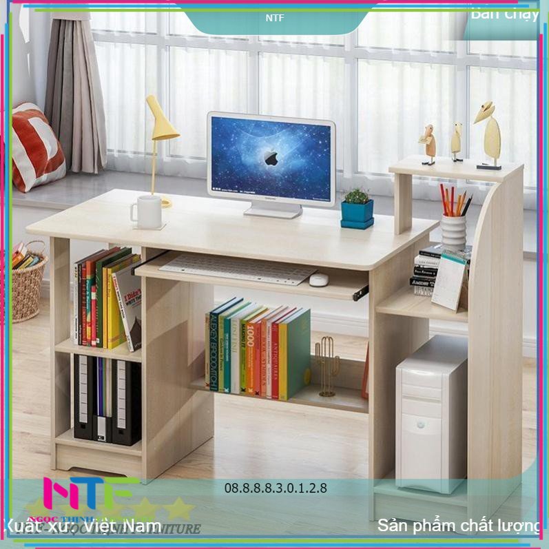 Bàn làm việc kèm kệ sách đa năng tiện lợi NTF047 (100x40CM)